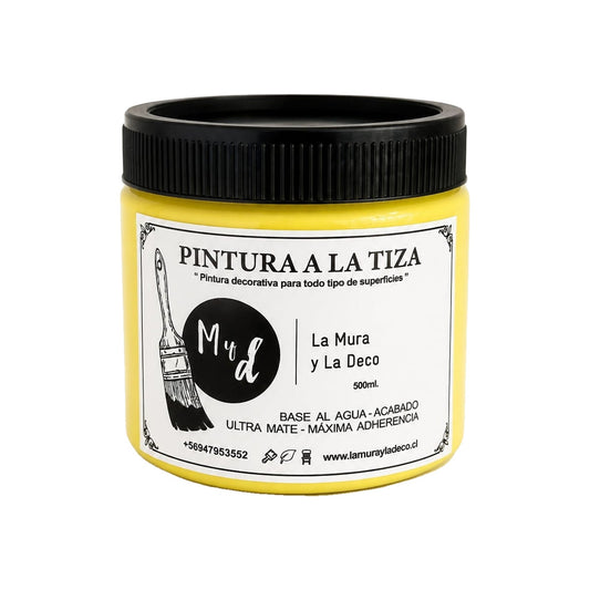 Pintura Efecto Tiza Amarillo Vibrante 500 ml - La Mura y La Deco