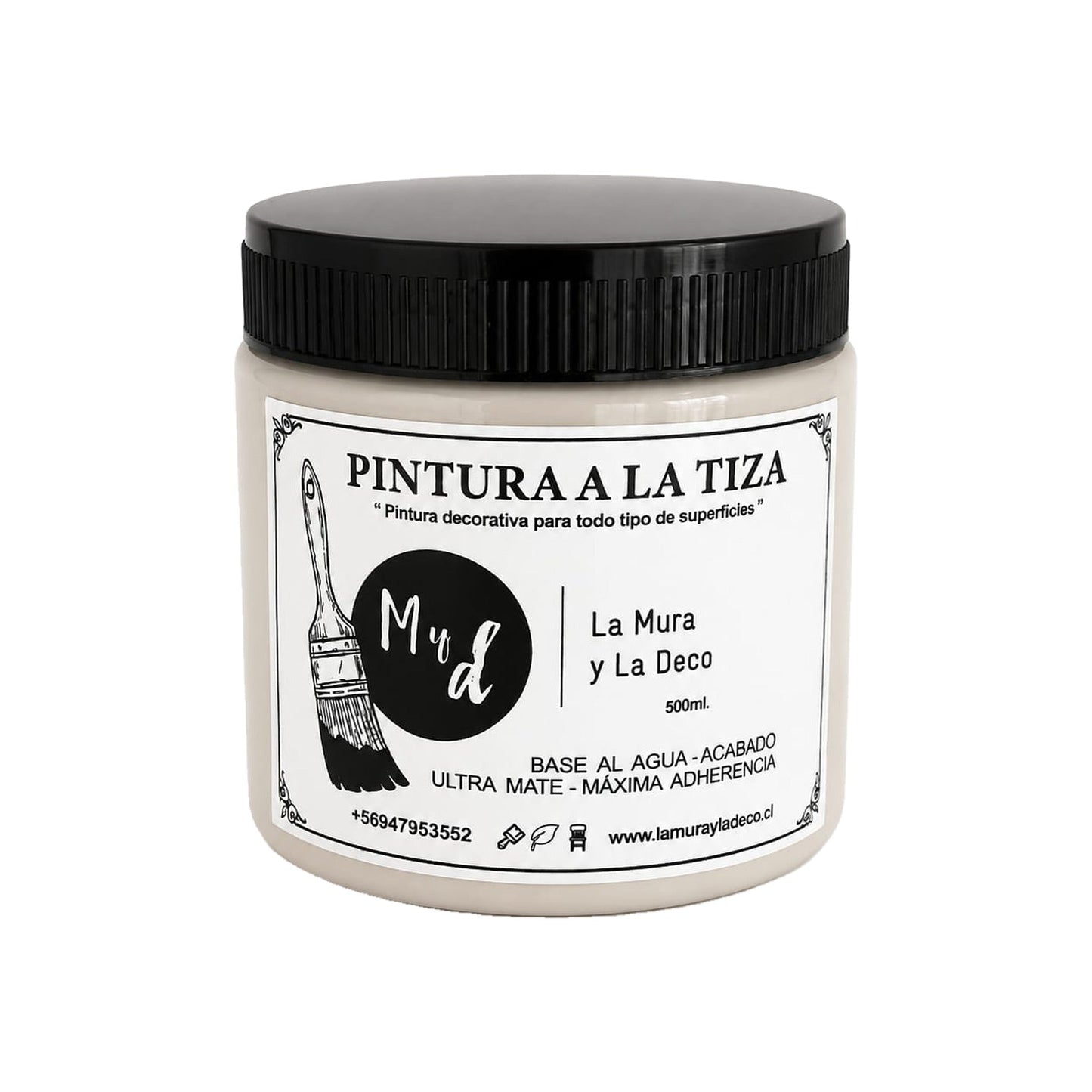 Pintura Efecto Tiza Blanco Arena 500 ml - La Mura y La Deco
