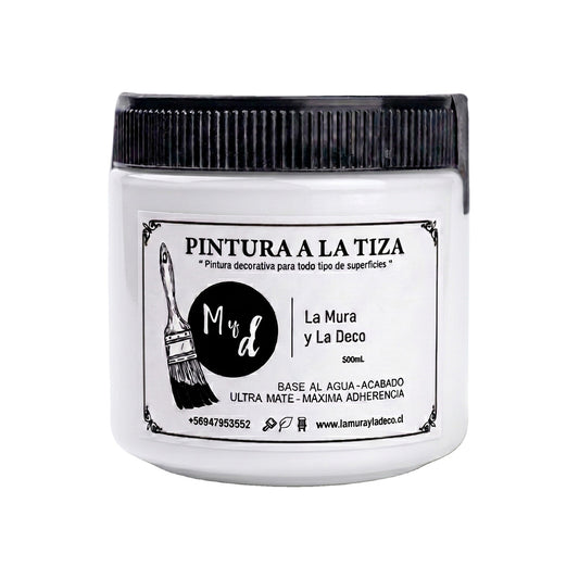 Pintura Efecto Tiza Blanco Nieve 500 ml - La Mura y La Deco