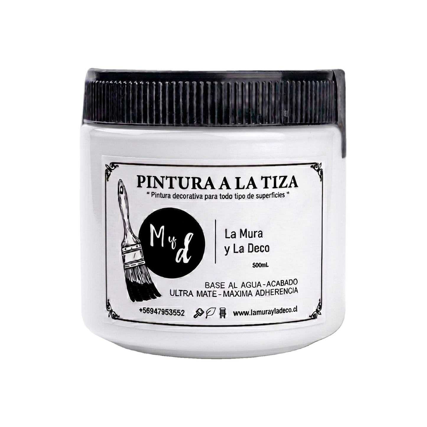 Pintura Efecto Tiza Blanco Nieve 200 ml - La Mura y La Deco