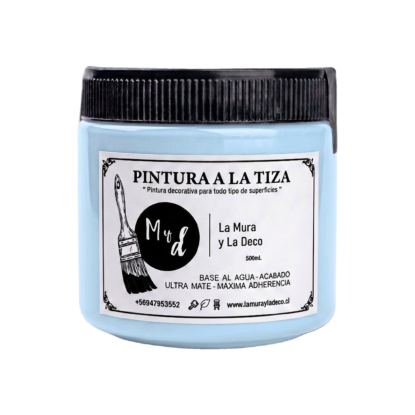 Pintura Efecto Tiza Celeste Piedra 200 ml - La Mura y La Deco