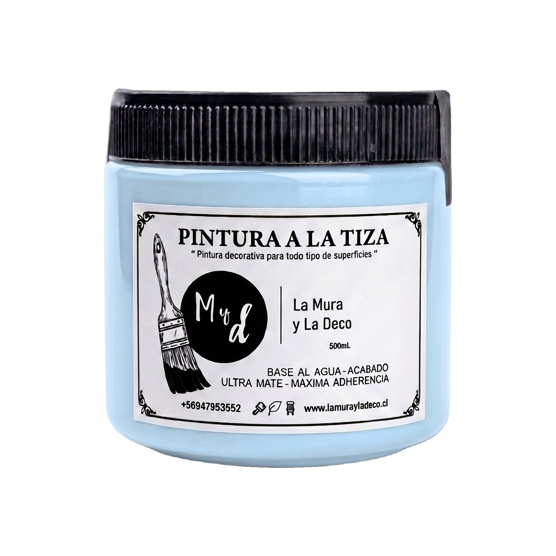 Pintura Efecto Tiza Celeste Piedra 200 ml - La Mura y La Deco