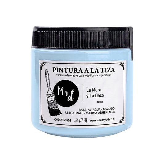 Pintura Efecto Tiza Celeste Piedra 200 ml - La Mura y La Deco