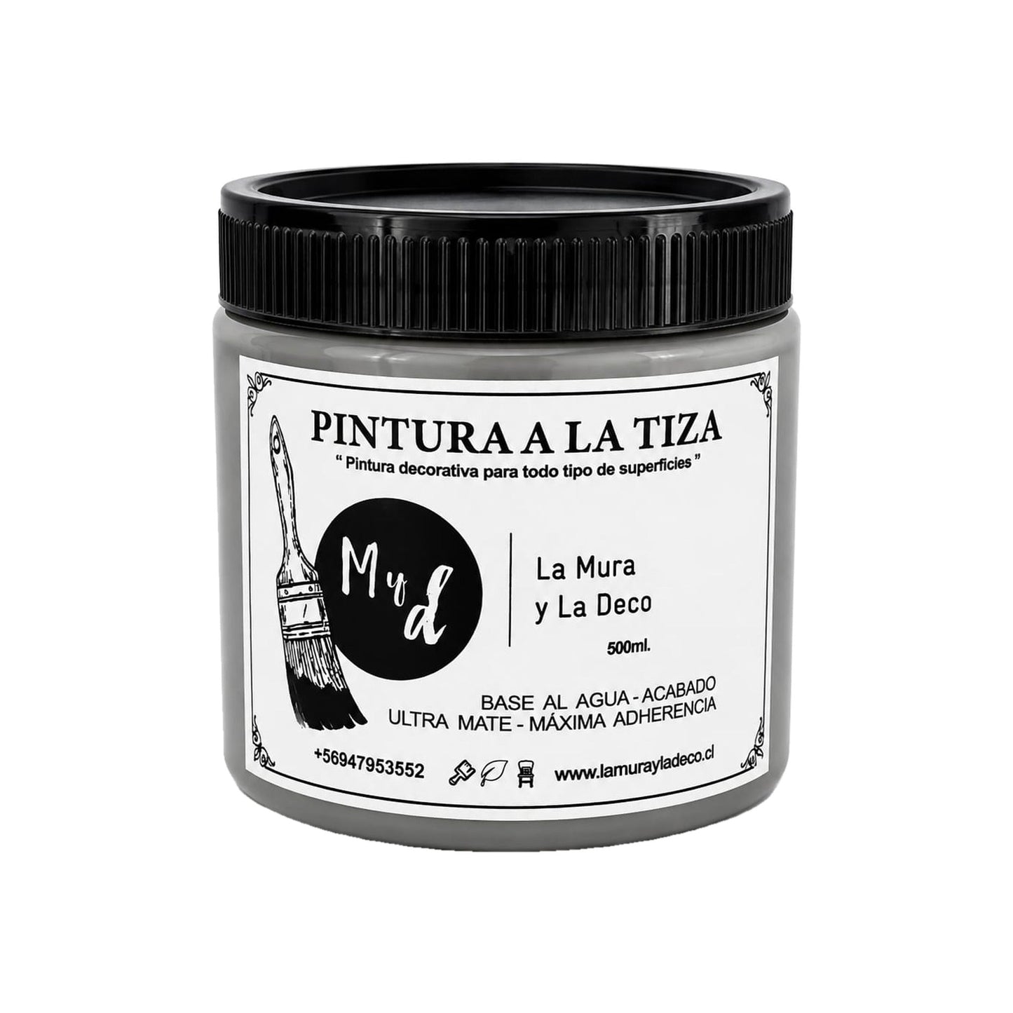 Pintura Efecto Tiza Gris Marengo 500 ml - La Mura y La Deco
