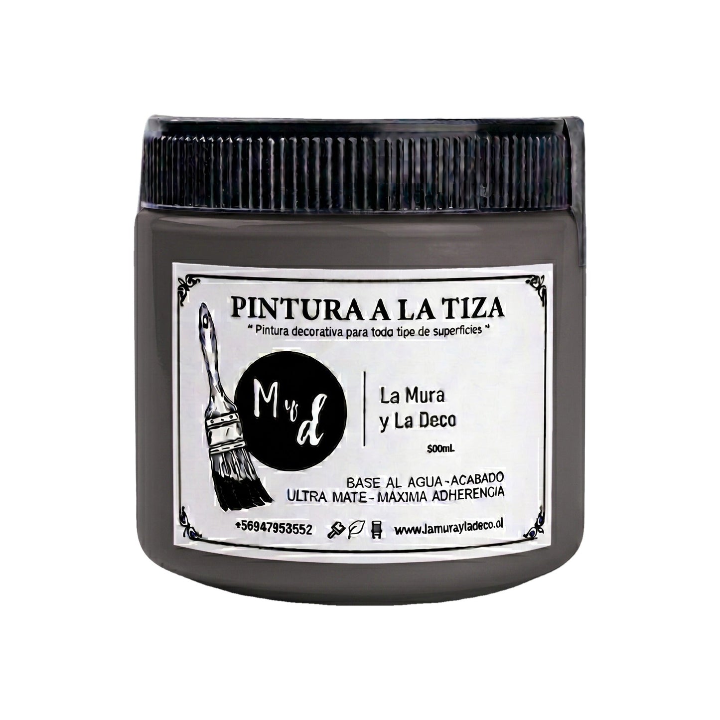 Pintura Efecto Tiza Negro Grafito 200 ml - La Mura y La Deco