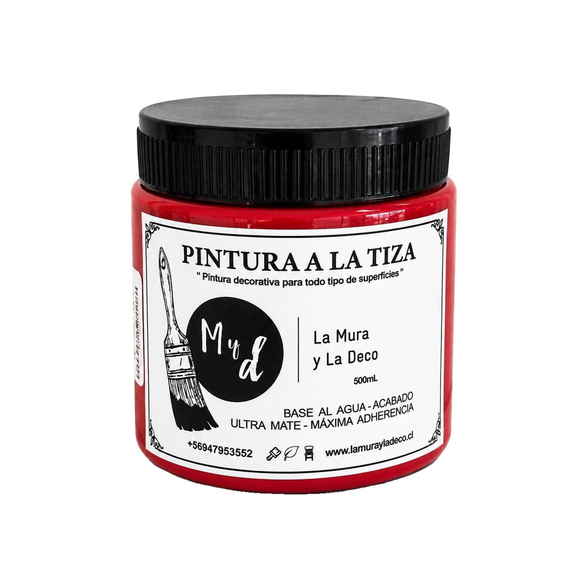 Pintura Efecto Tiza Rojo Italiano 500 ml - La Mura y La Deco