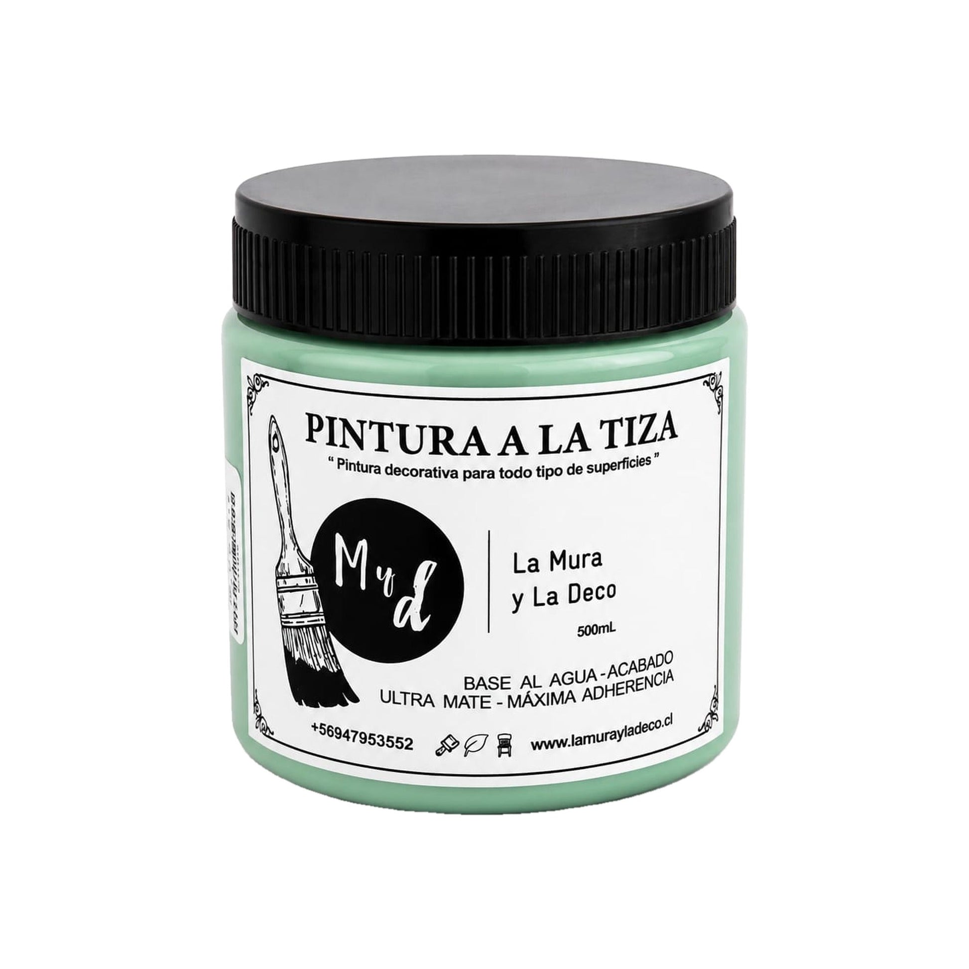 Pintura Efecto Tiza Verde Laguna 500 ml - La Mura y La Deco