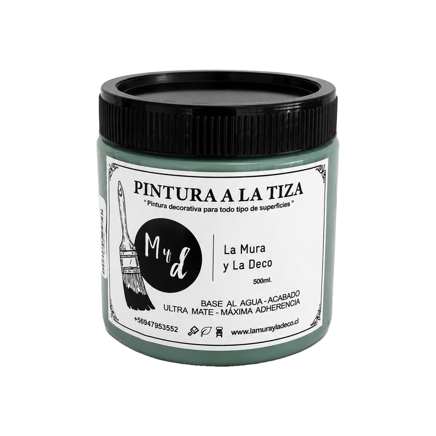 Pintura Efecto Tiza Verde Malaquita 500 ml - La Mura y La Deco