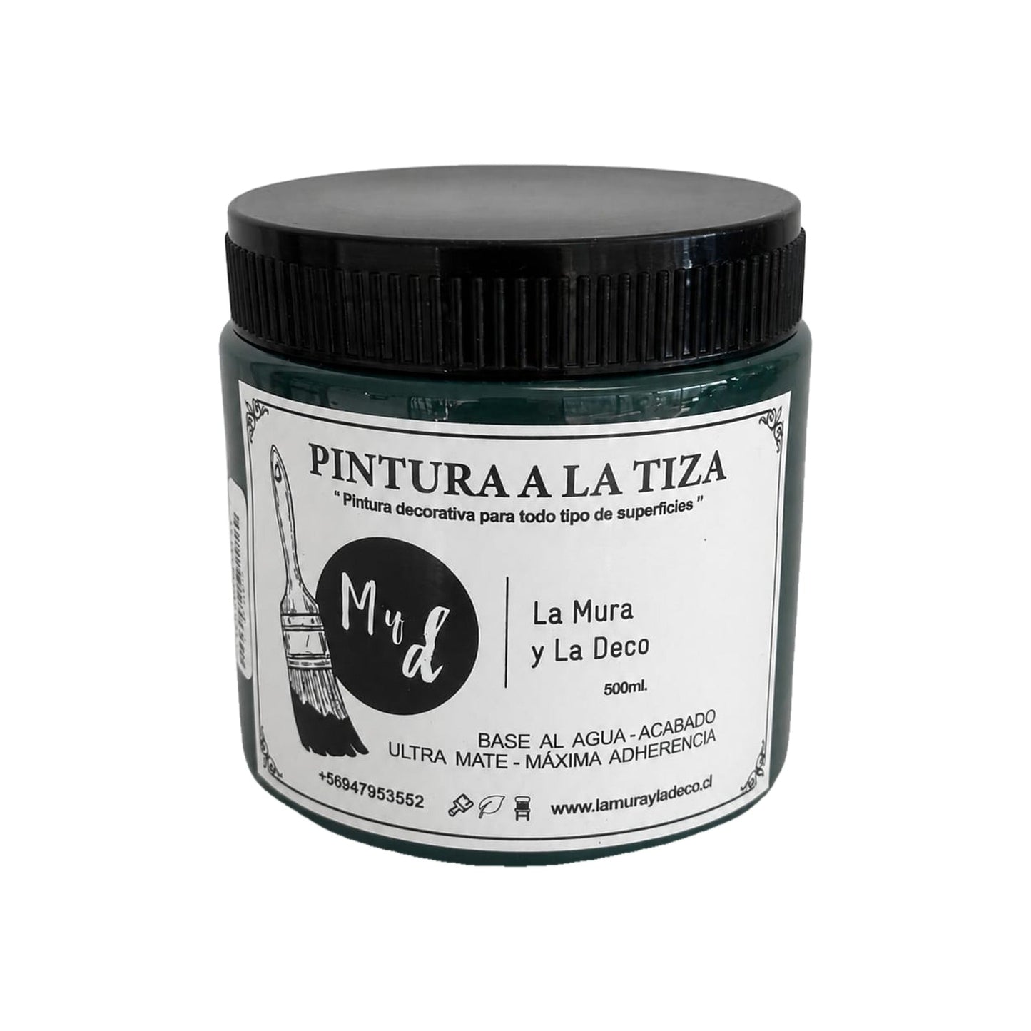 Pintura Efecto Tiza Verde Oscuro 500 ml - La Mura y La Deco