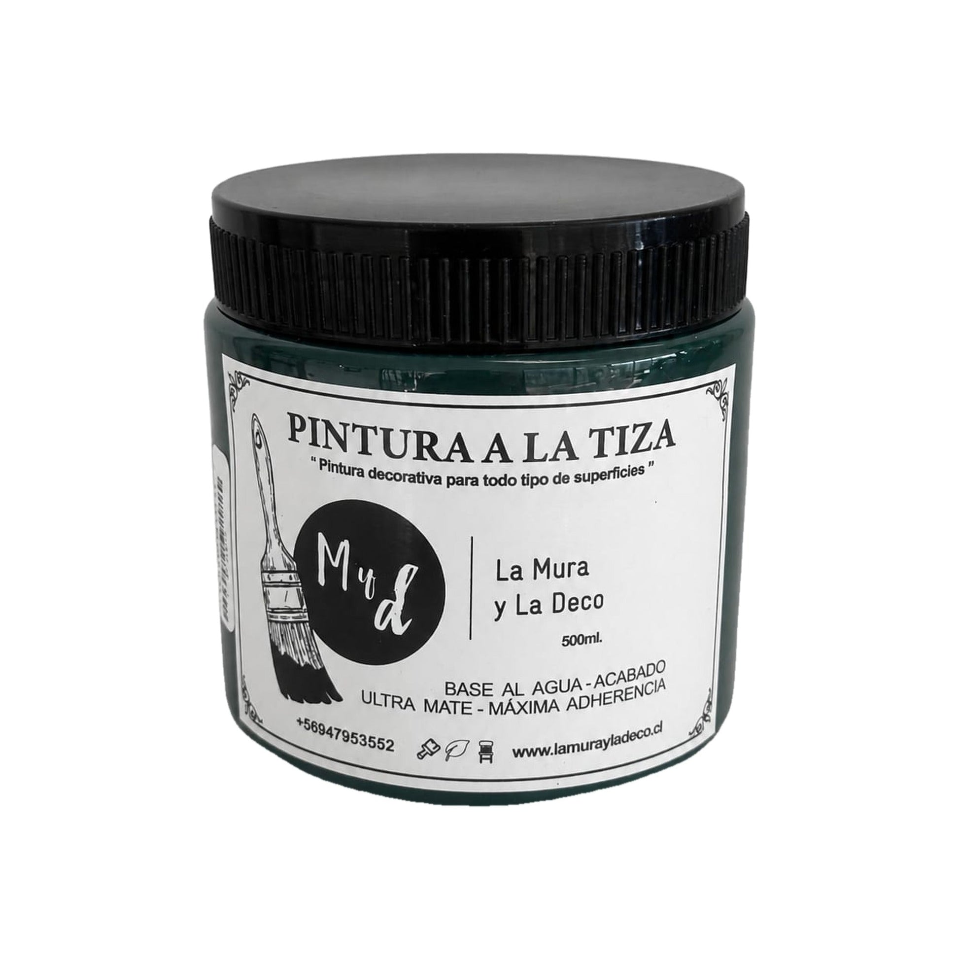 Pintura Efecto Tiza Verde Oscuro 500 ml - La Mura y La Deco